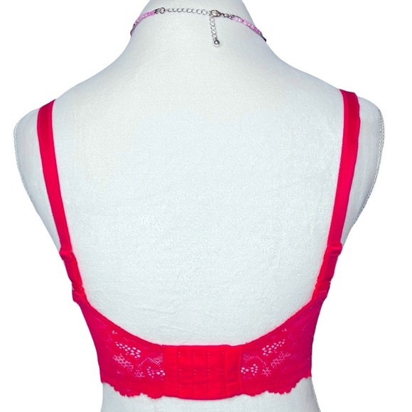 VICTORIA’S SECRET Dream Angel’s Lined Demi bra Pink Rhinestones 36DDD/36F - Picture 2 of 9